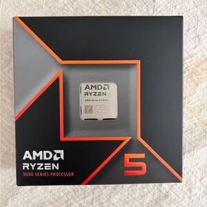 AMD Ryzen 5 5600X CPU - Black, Silver, and Orange